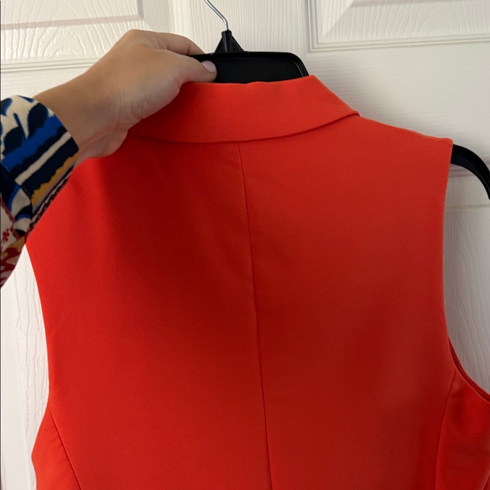 Love Tree Sleeveless Blazer Vest in Bright Orange - Picture 4 of 4